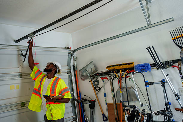 Professional Garage Door Panel Replacement technician working in Jasper County County, GA